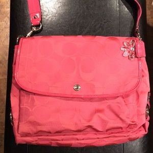 Pink Coach Crossbody Messenger Bag